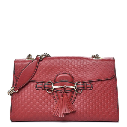 Gucci Microguccissima Medium Emily Chain Shoulder Bag Red 1 of 17