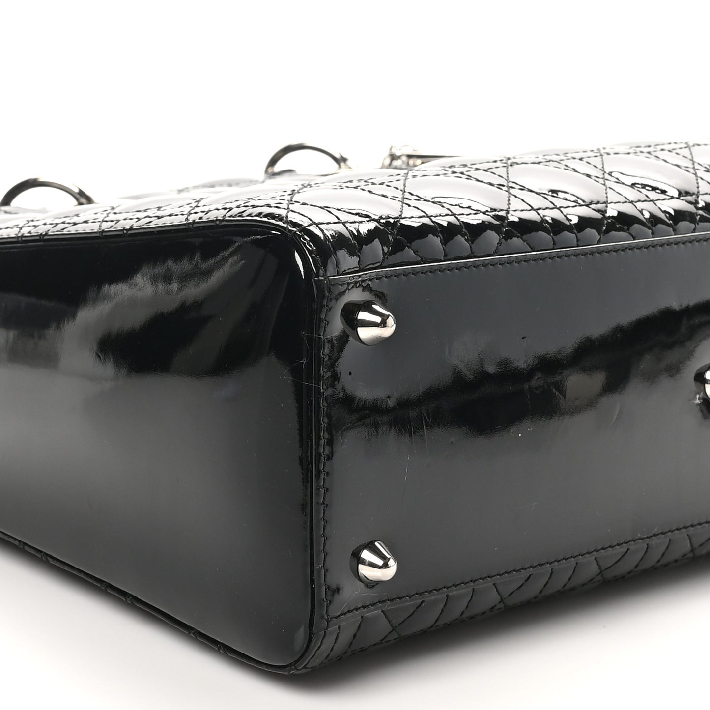 Patent Cannage Large Lady Dior Black