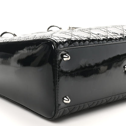 Christian Dior Patent Cannage Large Lady Dior Black 9 of 10