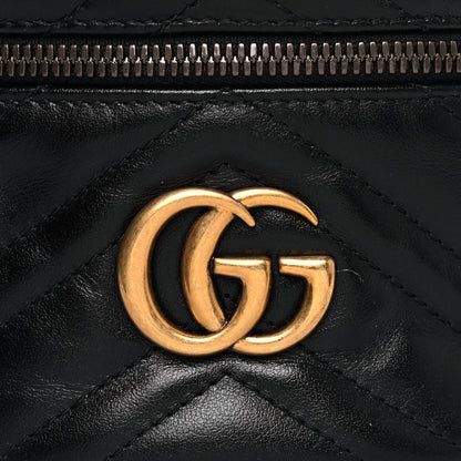 Gucci Calfskin Matelasse Mini GG Marmont Round Backpack Black 6 of 9