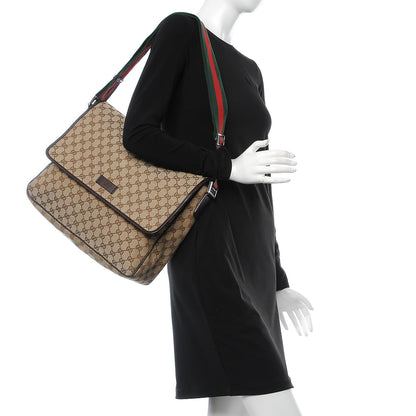 Gucci Monogram Web Medium Flap Messenger Beige Dark Brown 2 of 16