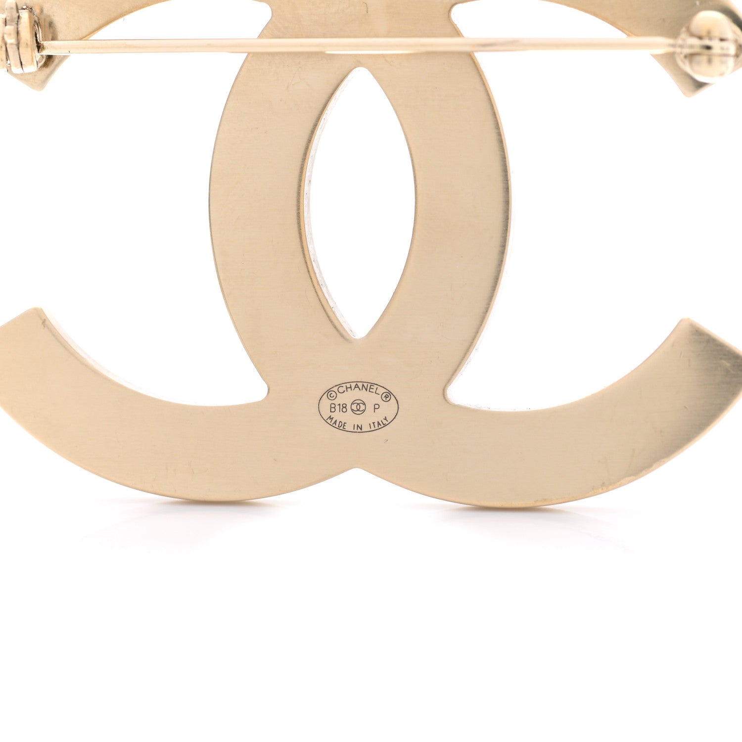 Chanel Pearl CC Brooch Light Gold 4 of 5