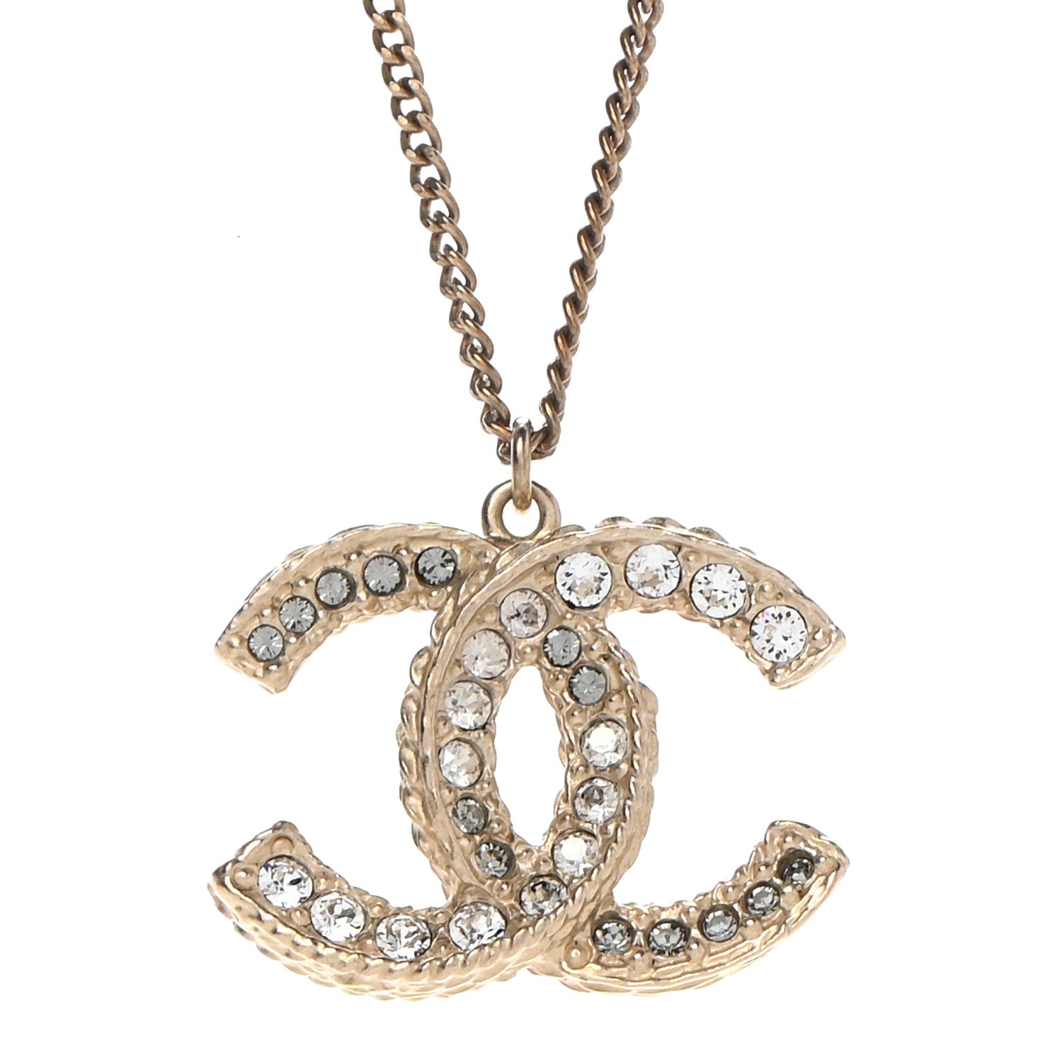 Chanel Crystal Enamel CC Reversible Pendant Necklace Gold 4 of 7
