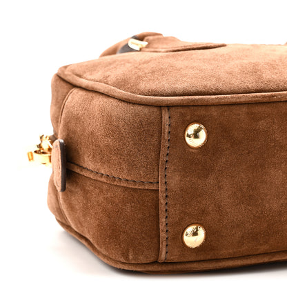 Miu Miu Suede Padded Regular Arcadie Top Handle Bag Cacao 8 of 9