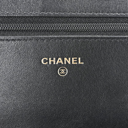 Chanel Lambskin Quilted Boy Wallet On Chain WOC Black 6 of 11