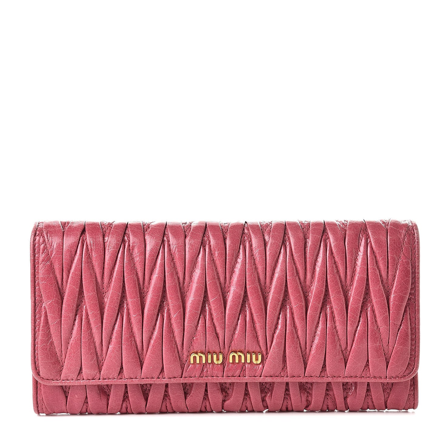 Nappa Matelasse Flap Wallet Peonia