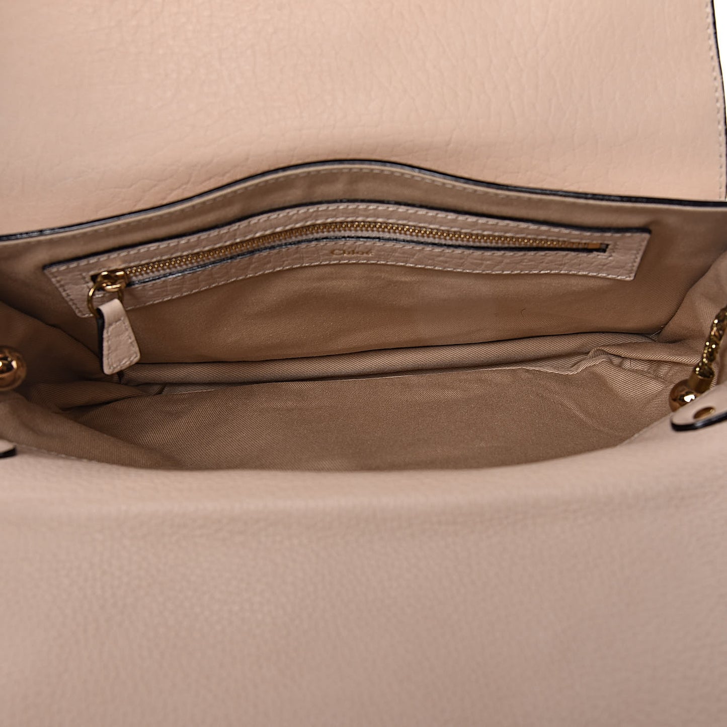 Grained Calfskin Medium Sally Flap Bag Beige