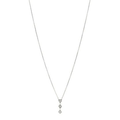 Tiffany Sterling Silver Diamond .15ctw Elsa Peretti Diamonds by the Yard Drop Pendant Necklace 1 of 5
