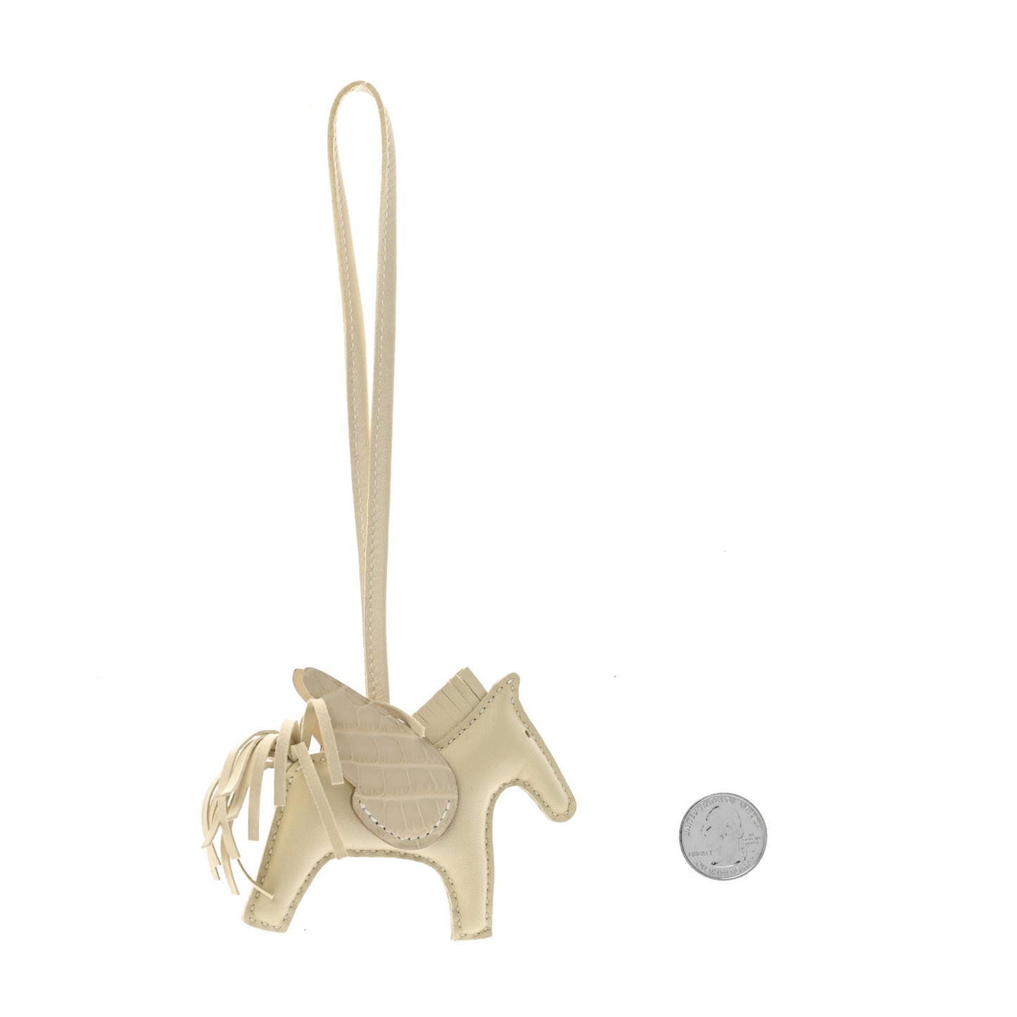 Milo Lambskin Matte Alligator Touch Grigri Rodeo Pegase Horse Bag Charm PM Craie Nata Beton