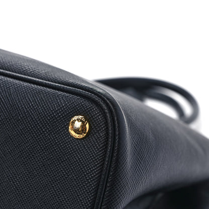 Prada Saffiano Cuir Large Double Bag Black Mughetto 9 of 10