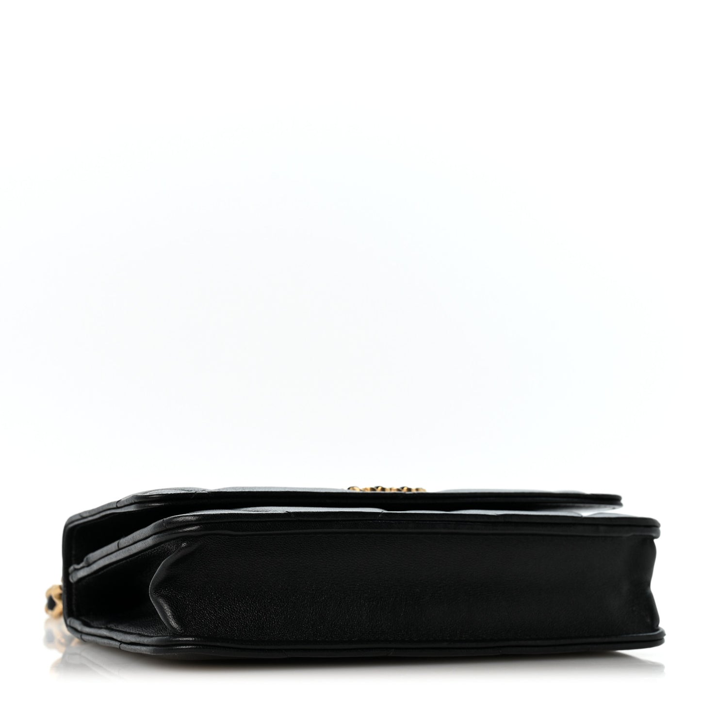 Lambskin Quilted Chanel 19 Wallet On Chain WOC Black