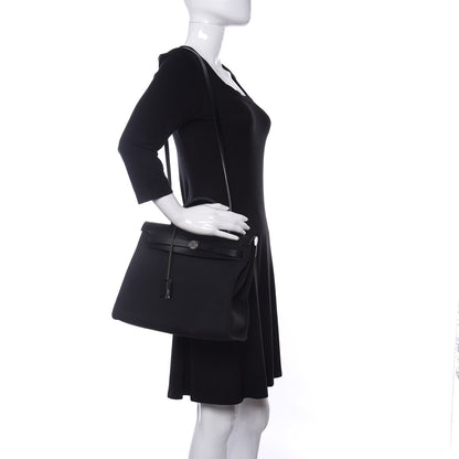 Hermes Military Toile Vache Hunter Herbag Zip PM 31 Black 2 of 17