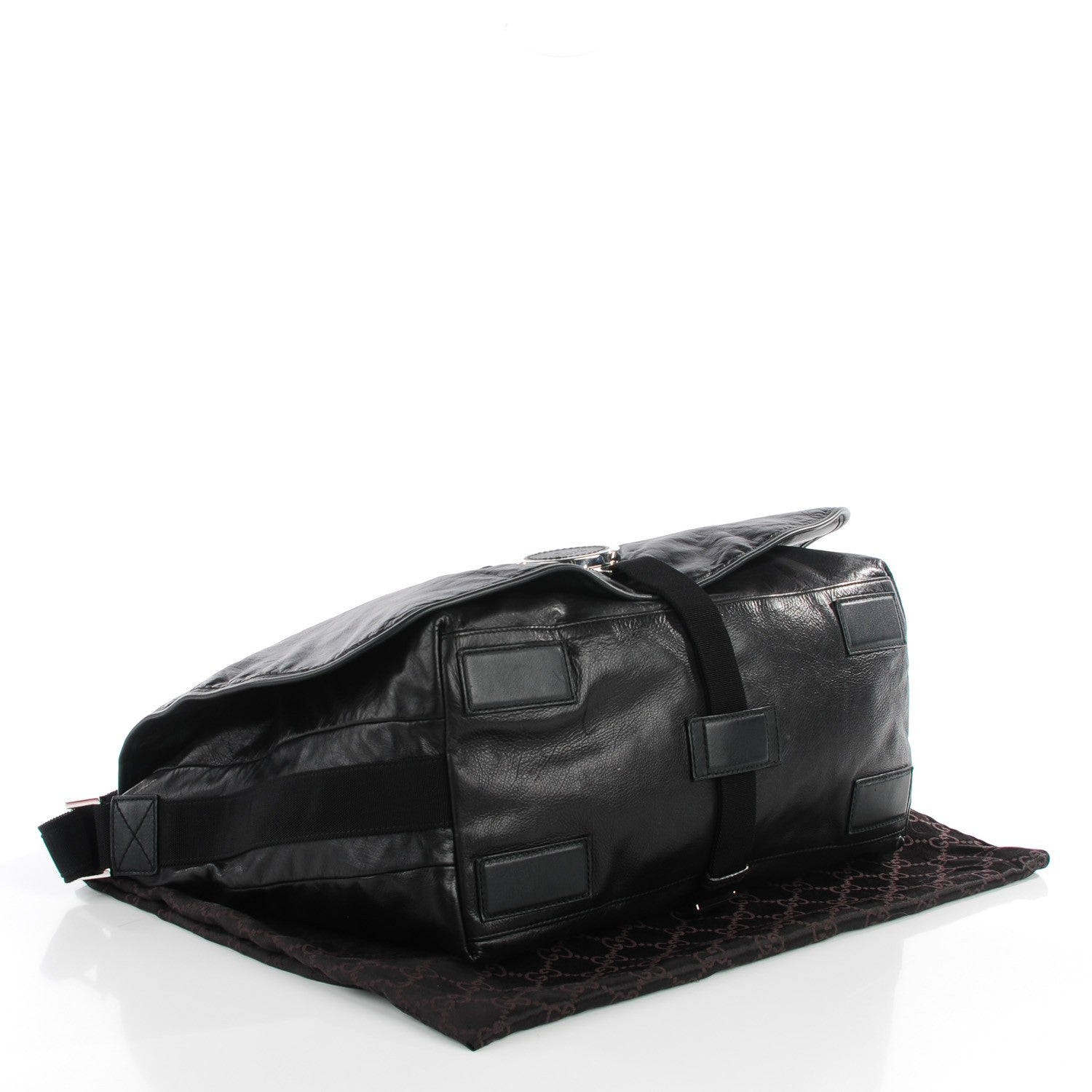 Gucci Leather Techno Horsebit Messenger Bag Black 4 of 9