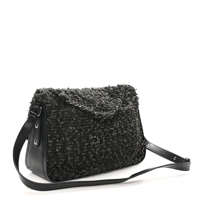 Chanel Tweed Maxi Single Flap Black Grey 3 of 11
