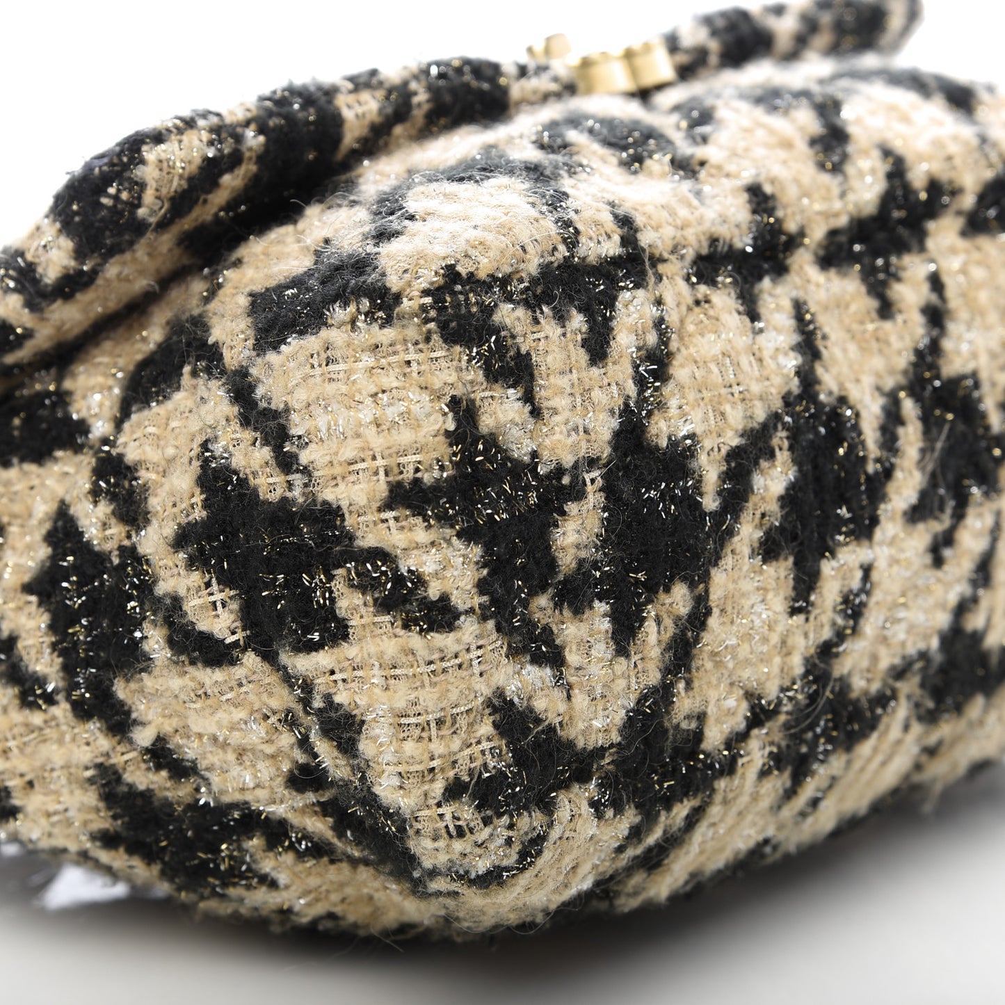 Tweed Large 19 Flap Beige Black