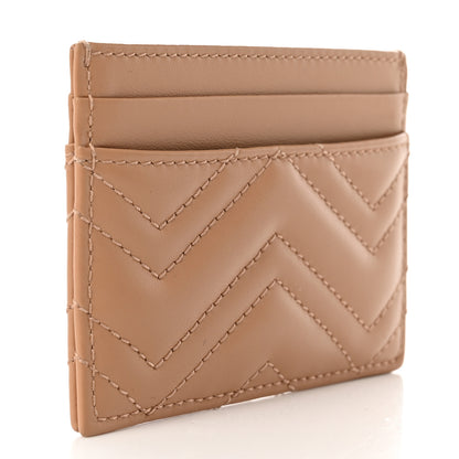 Gucci Calfskin Matelasse Monochrome GG Marmont Card Holder Camelia 2 of 8