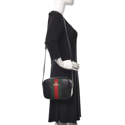 Gucci Calfskin Web Small Webby Bee Shoulder Bag Black 2 of 10