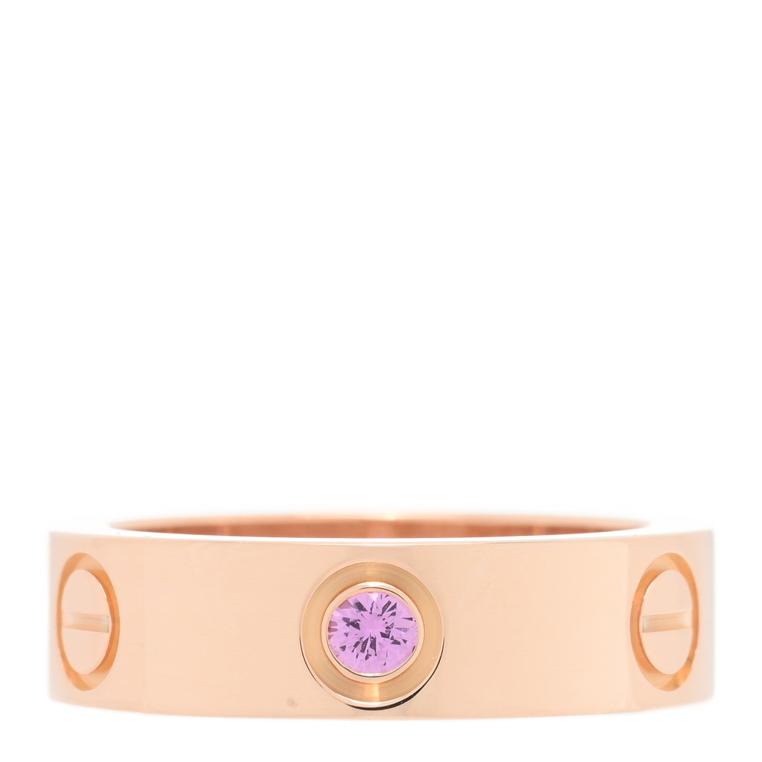 Cartier 18K Pink Gold Pink Sapphire 5.5mm LOVE Ring 52 6 1 of 5