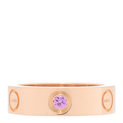 Cartier 18K Pink Gold Pink Sapphire 5.5mm LOVE Ring 52 6 1 of 5
