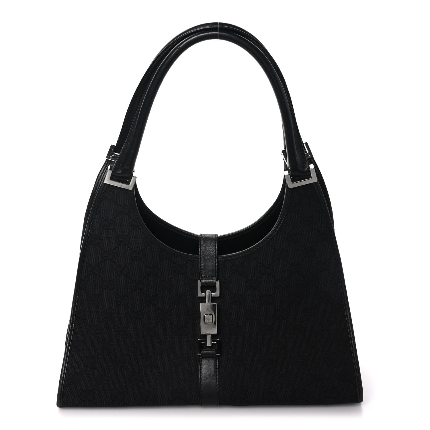Gucci Monogram Jackie Shoulder Bag Black 1 of 11