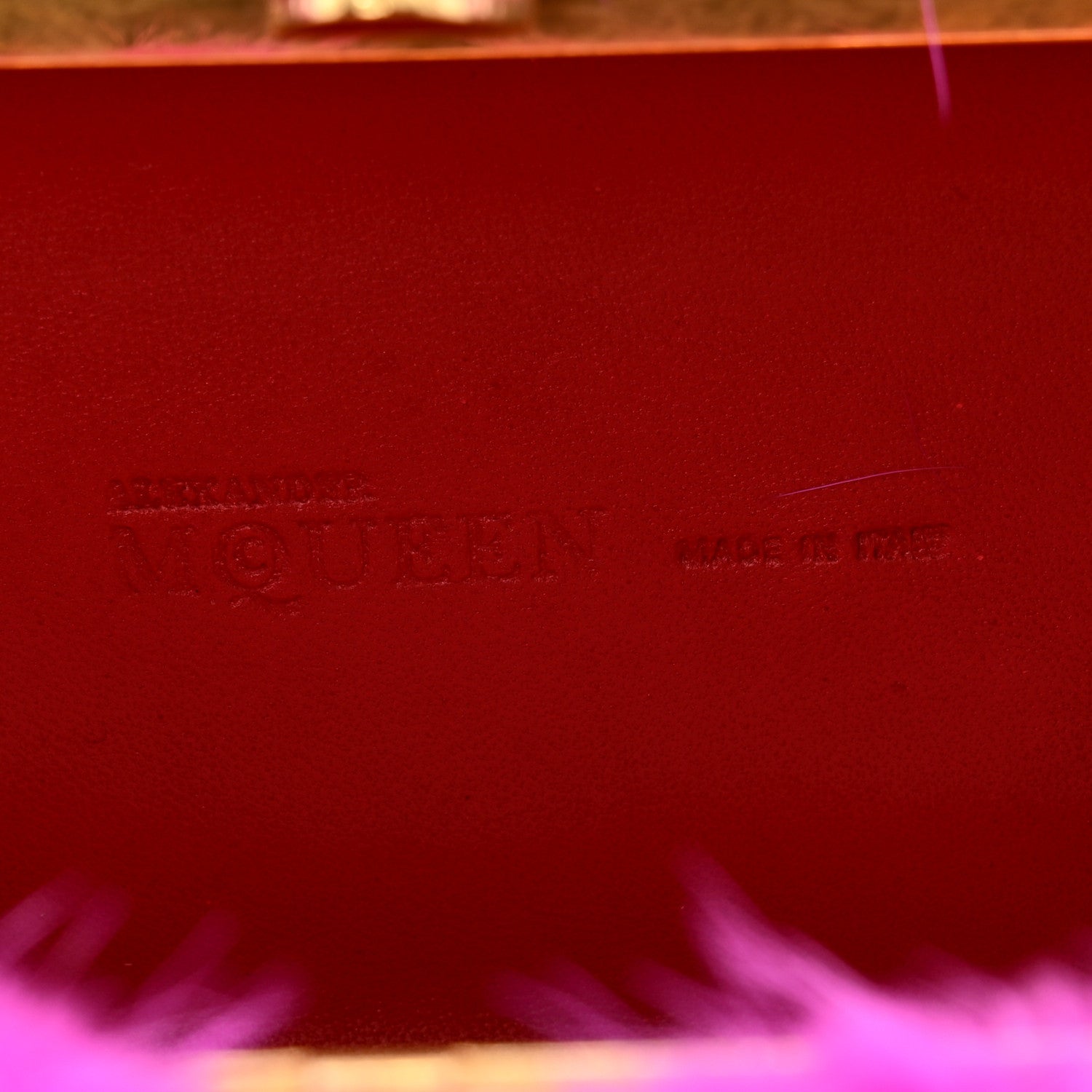 Alexander McQueen Mink Fur Britannia Skull Box Clutch Fuchsia 6 of 8