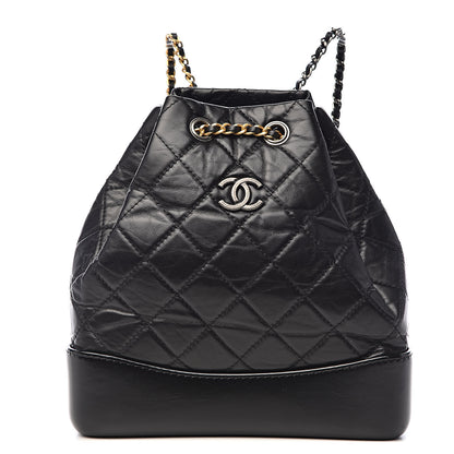 Chanel Aged Calfskin Quilted Small Gabrielle Backpack Black 1 of 10