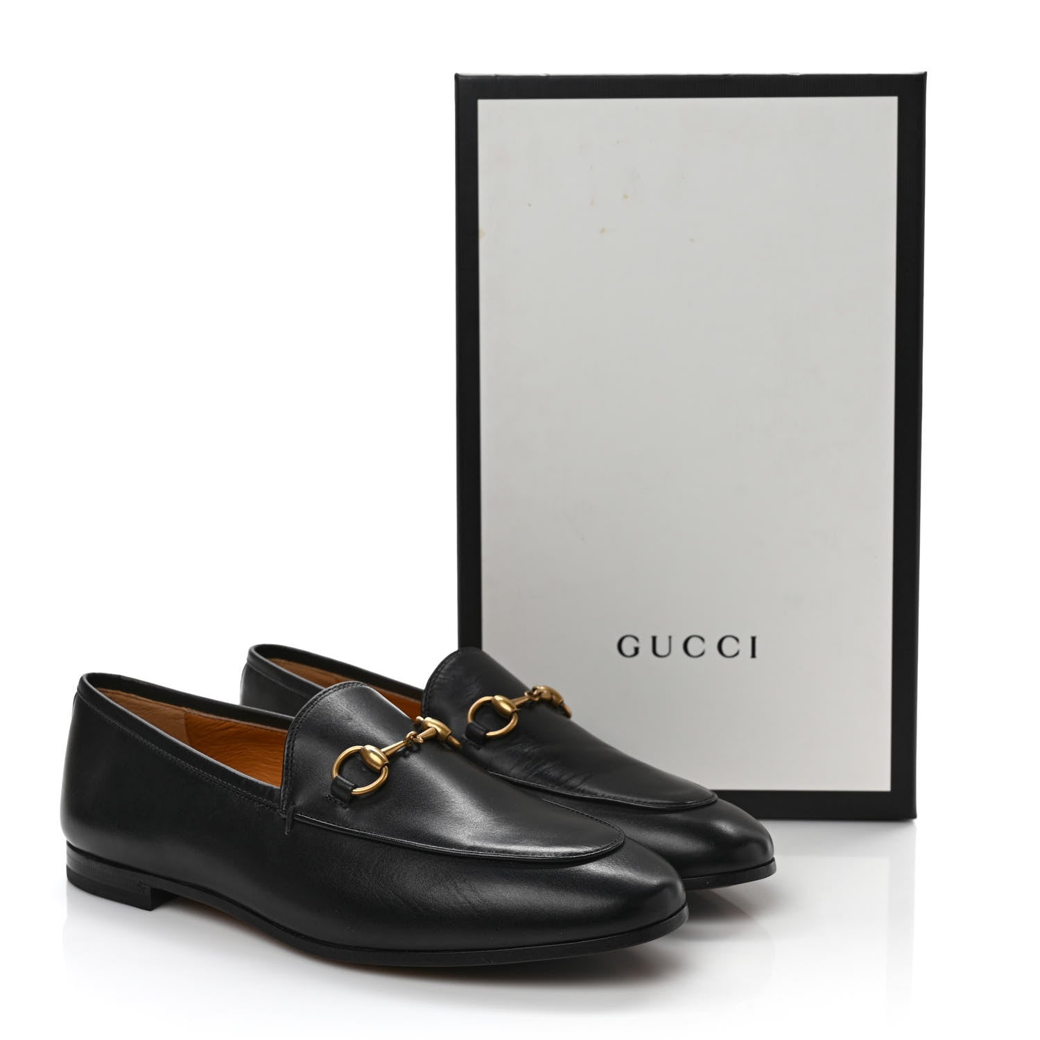Gucci Calfskin Womens Jordaan Loafers 37.5 Black 8 of 8