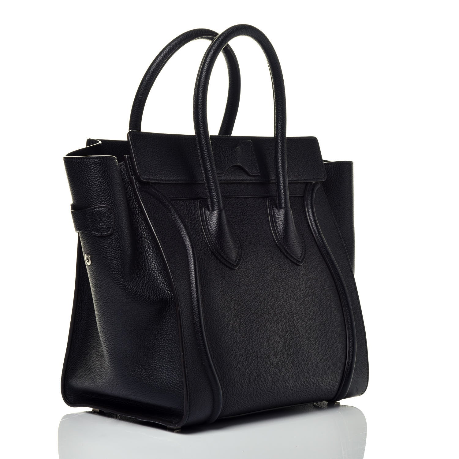 Celine Drummed Calfskin Mini Luggage Black 3 of 9