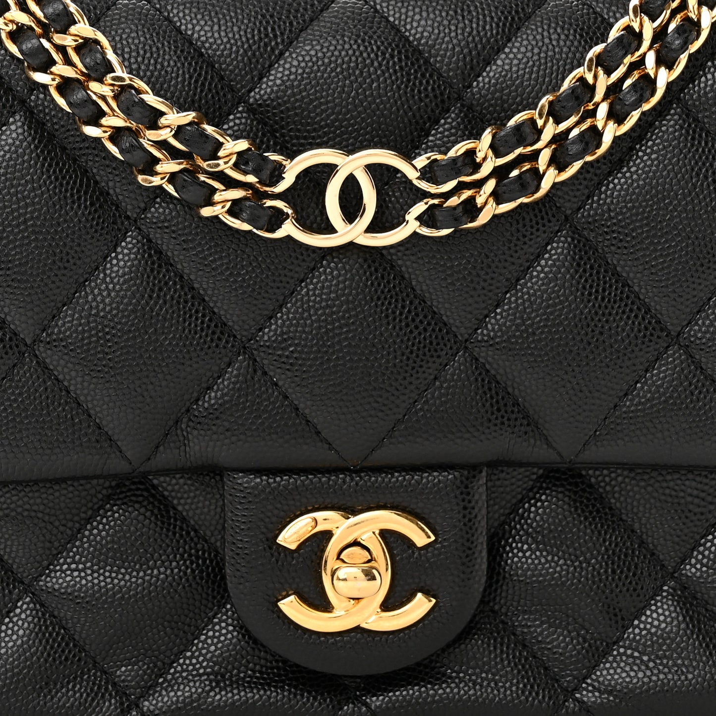 Caviar Quilted Mini CC You Flap Black