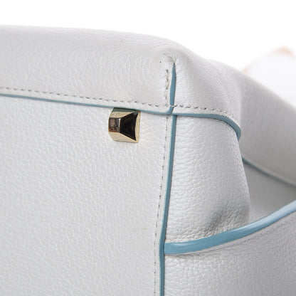 MCM Grained Calfskin Large Milla Convertible Backpack White 9 of 17