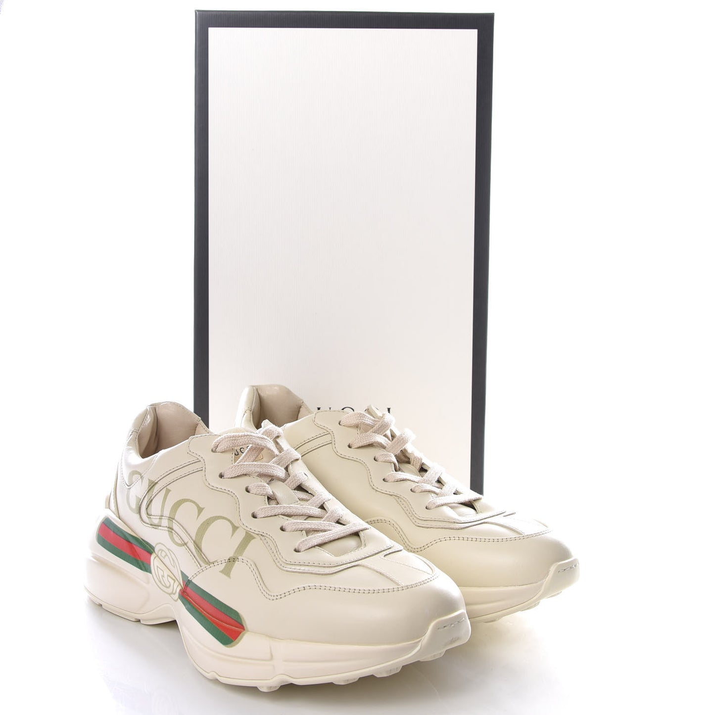 Calfskin Logo Womens Rhyton Sneakers 38 Ivory