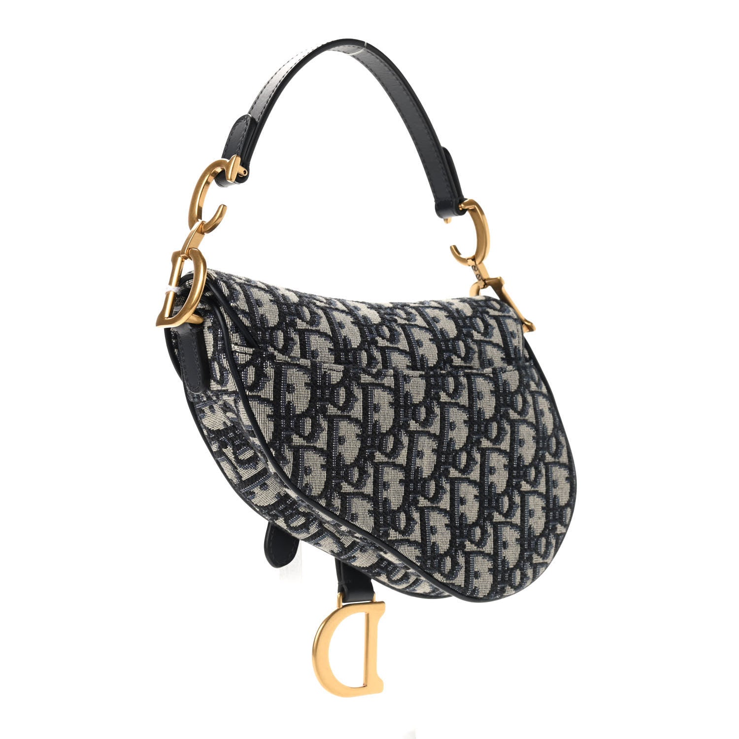 Christian Dior Oblique Mini Saddle Bag Blue 3 of 11