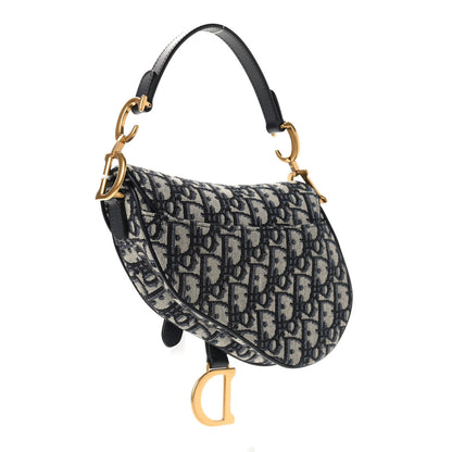 Christian Dior Oblique Mini Saddle Bag Blue 3 of 11