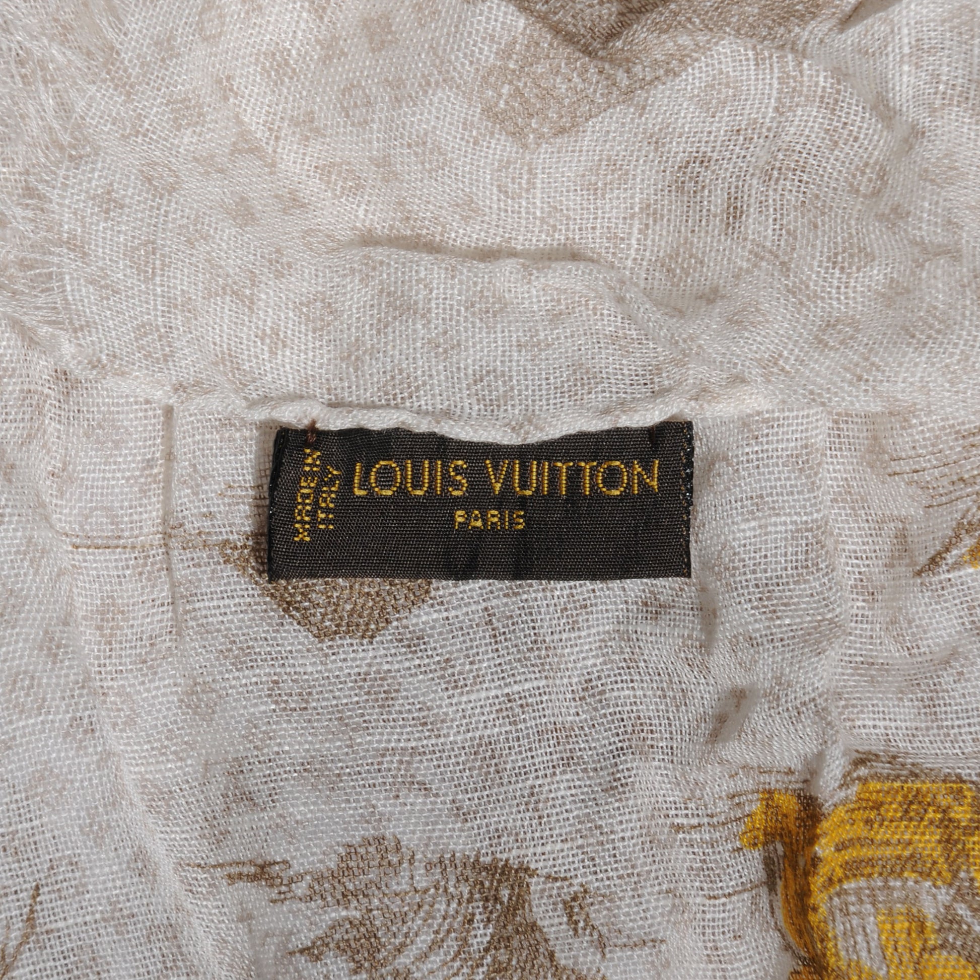 Louis Vuitton Cotton Linen Toile Etole De Louis Pareo Beige 6 of 7
