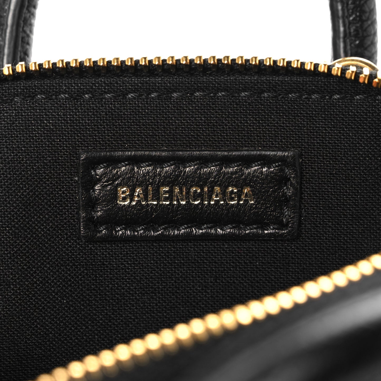 Grained Calfskin Logo Mini Ville Top Handle Bag Black White