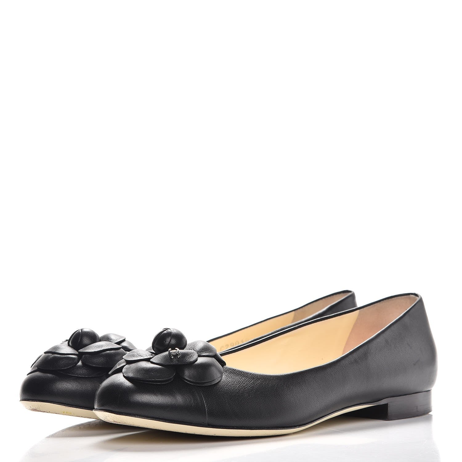 Chanel Lambskin Camellia Ballerina Flats 39.5 Black 3 of 11