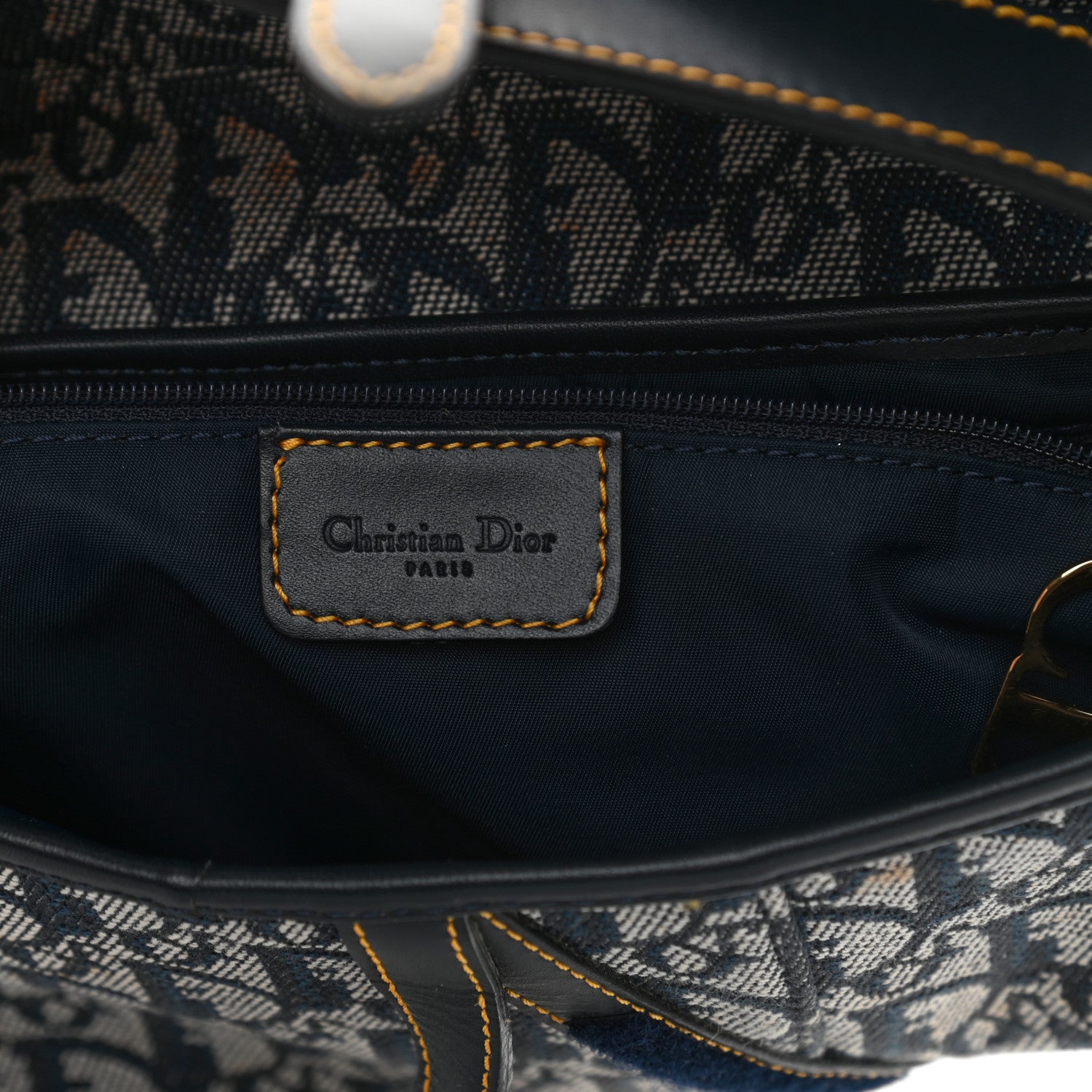 Christian Dior Monogram Saddle Bag Blue 6 of 13