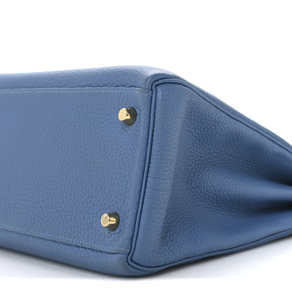 Hermes Togo Kelly Retourne 32 Azur 10 of 11