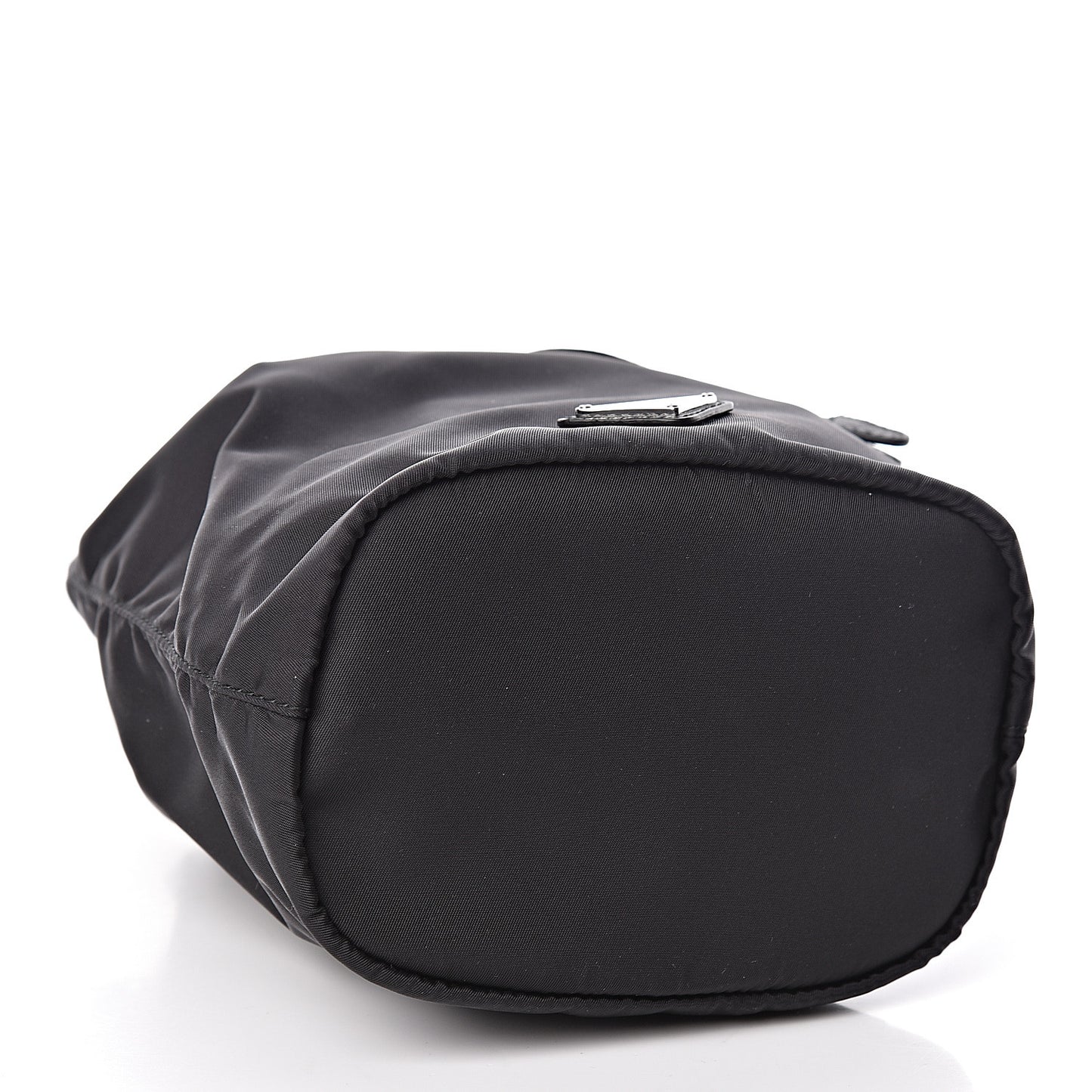 Saffiano Tessuto Nylon Vela Bucket Wristlet Black
