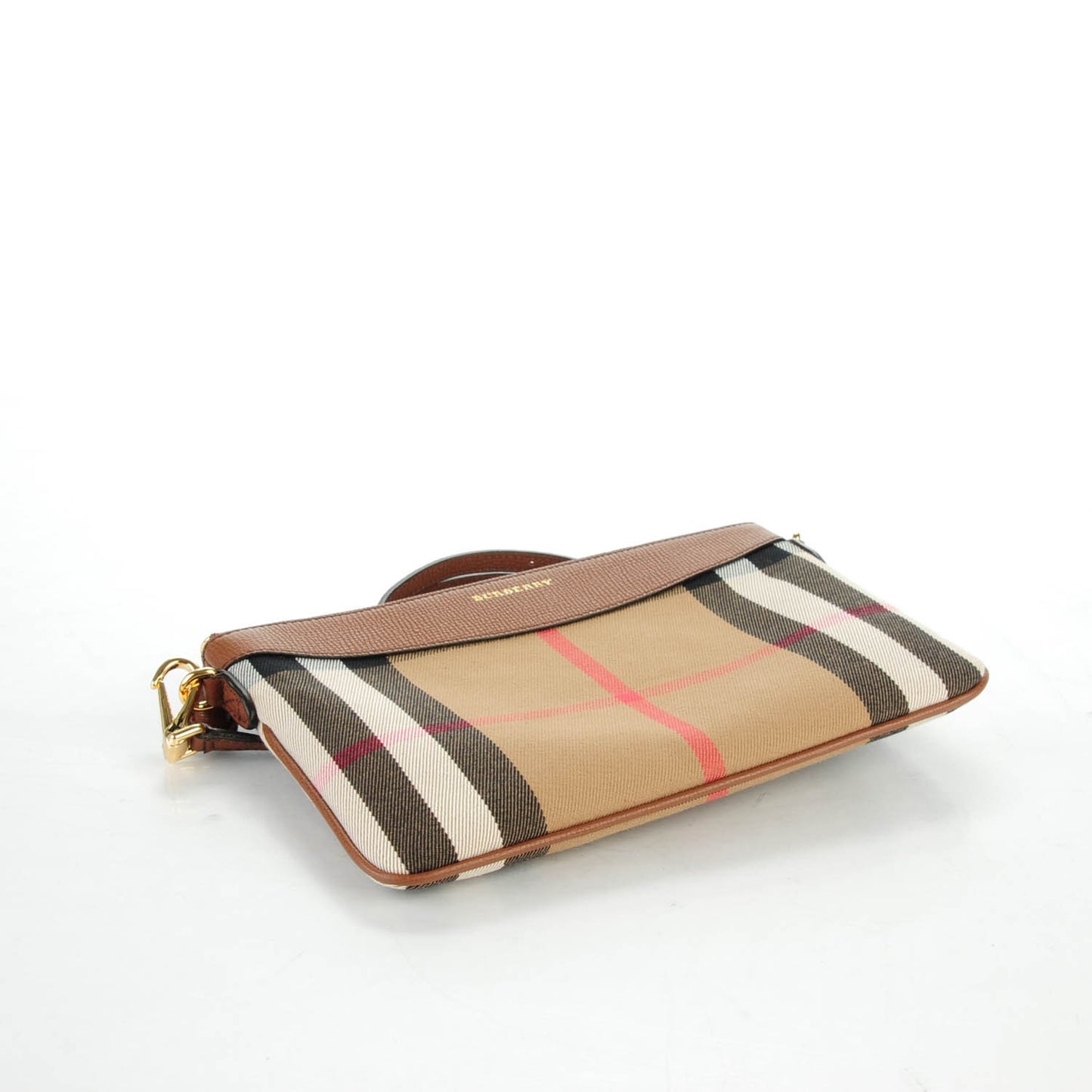 House Check Derby Peyton Crossbody Clutch Bag Tan