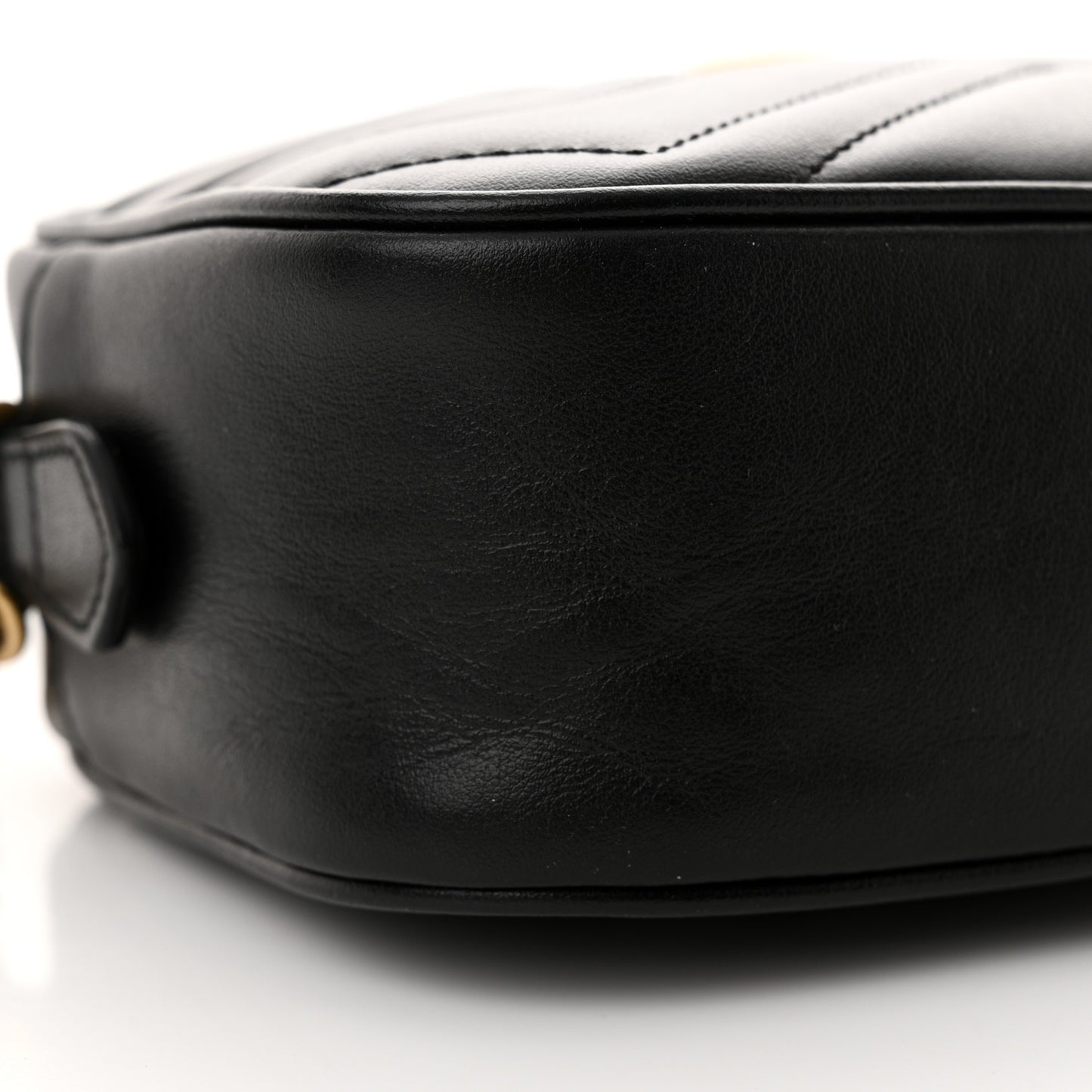 Calfskin Matelasse Mini GG Marmont Chain Shoulder Bag Black