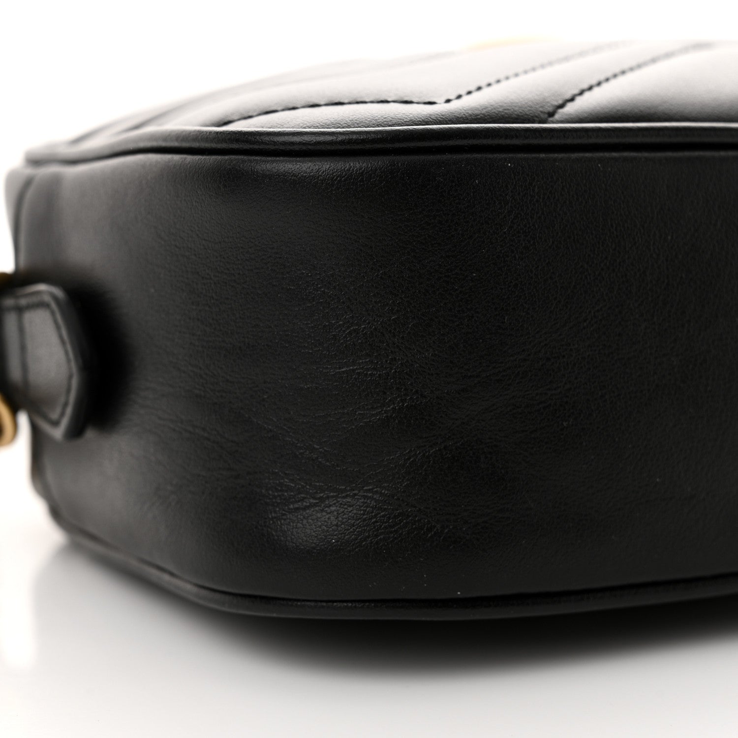 Gucci Calfskin Matelasse Mini GG Marmont Chain Shoulder Bag Black 9 of 10