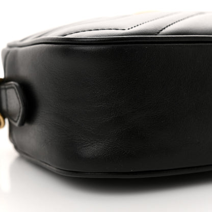 Gucci Calfskin Matelasse Mini GG Marmont Chain Shoulder Bag Black 9 of 10
