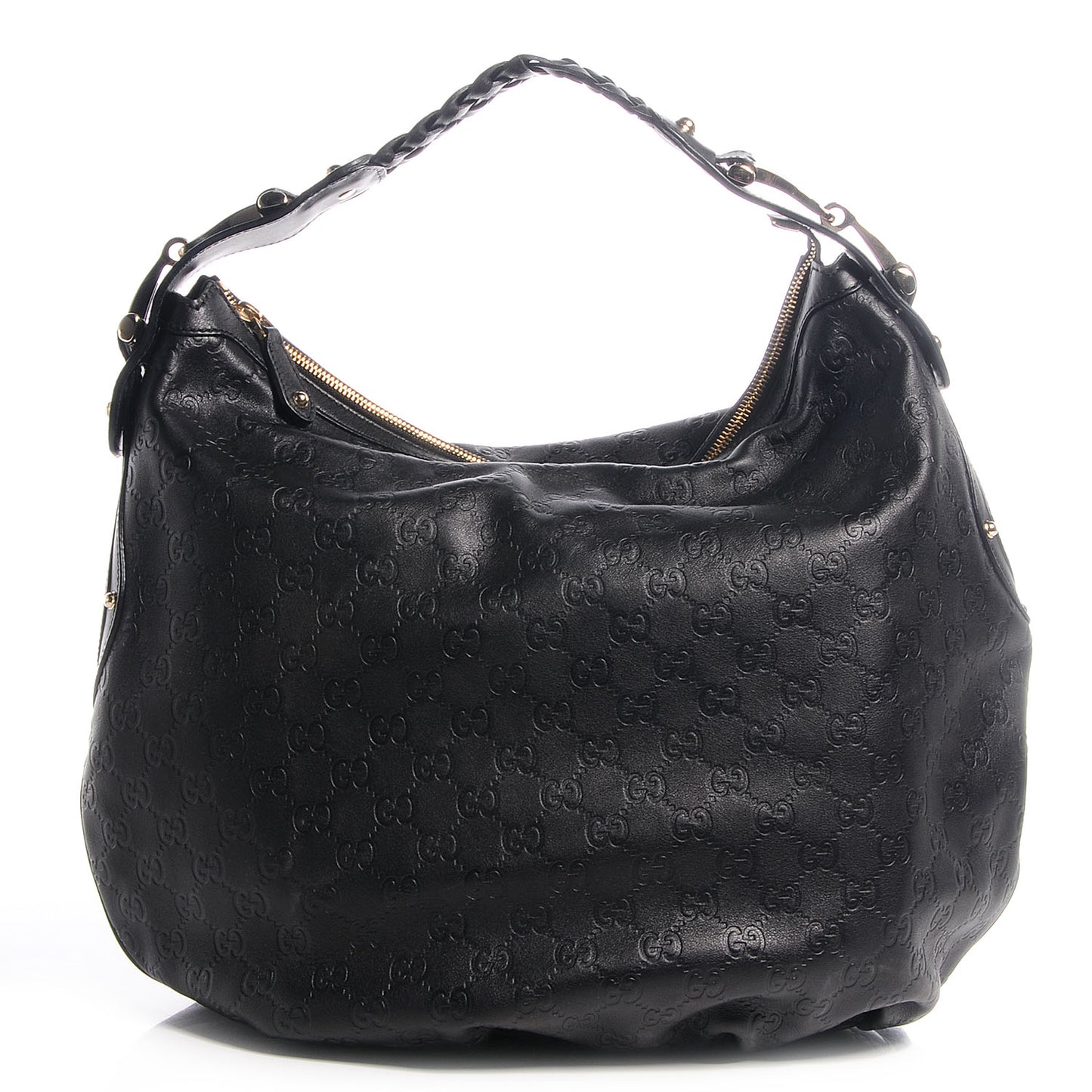 Guccissima Leather Pelham Medium Hobo Black