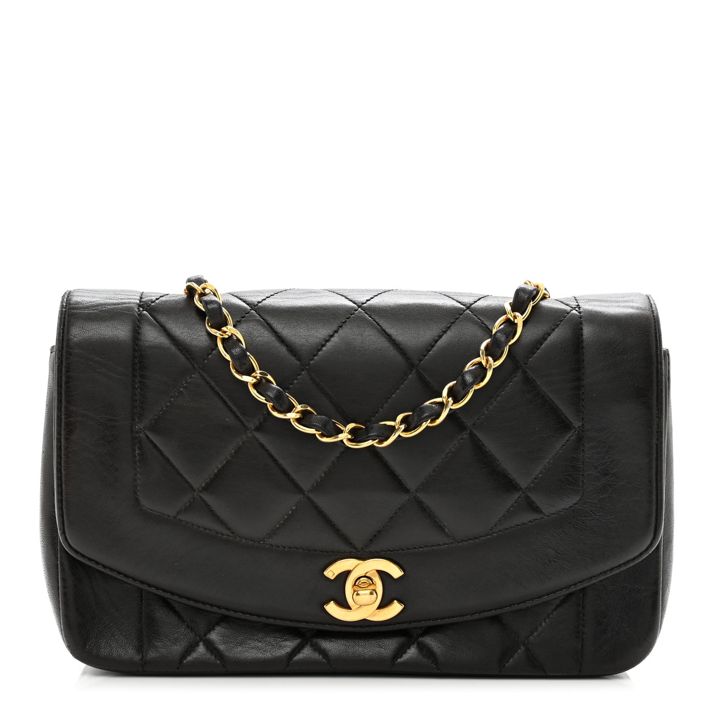 Lambskin Quilted Small Single Flap Black