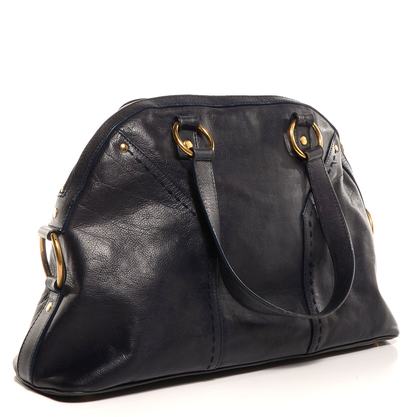 Leather Large Muse Navy Blue