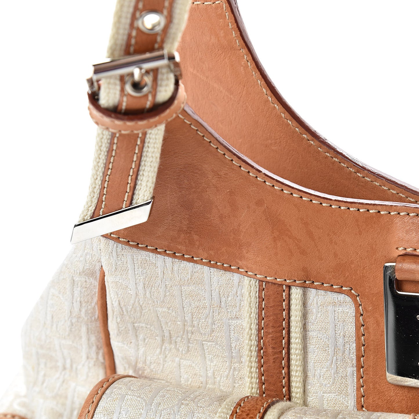Monogram Tote White Tan