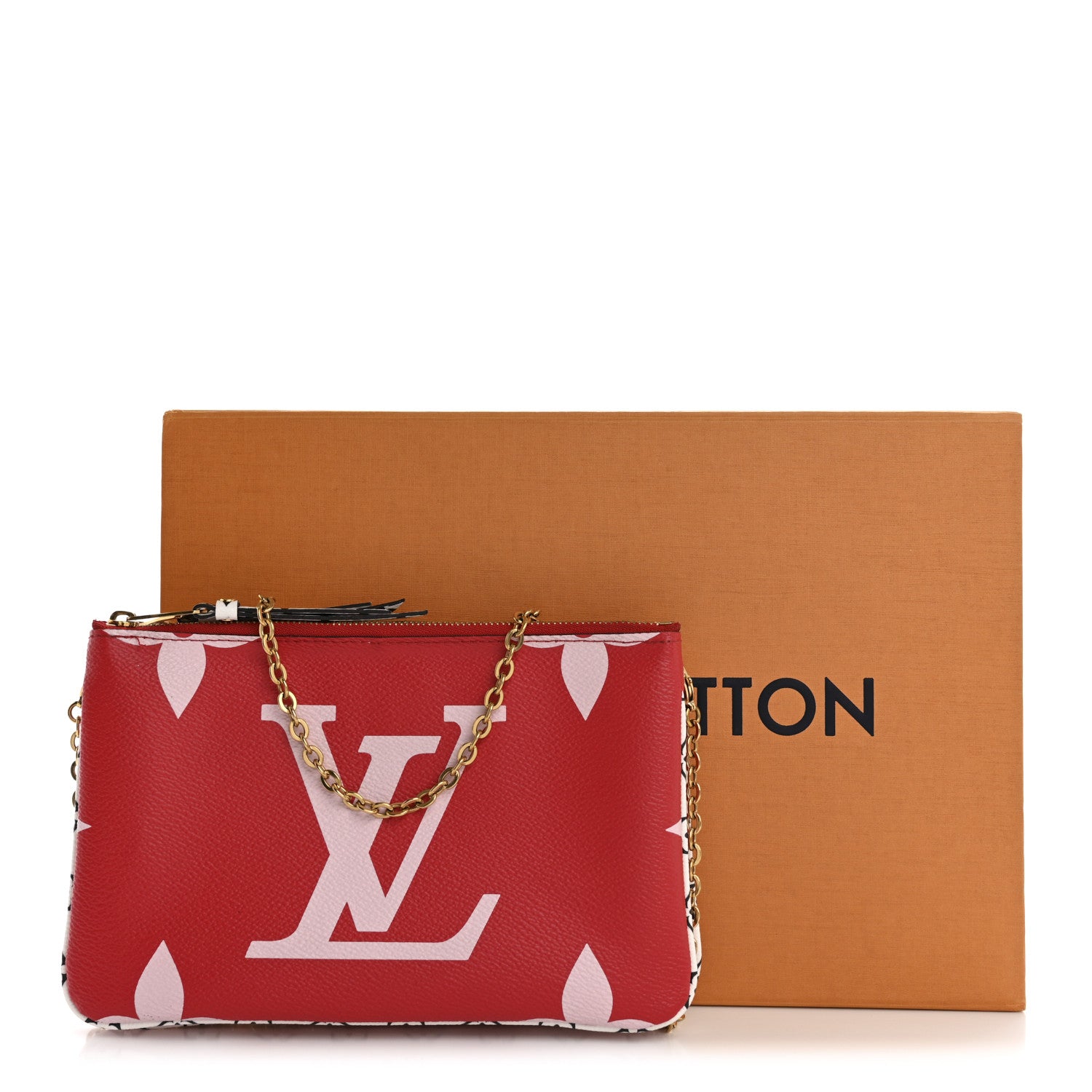 Louis Vuitton Monogram Giant Double Zip Pochette Rouge 1747195