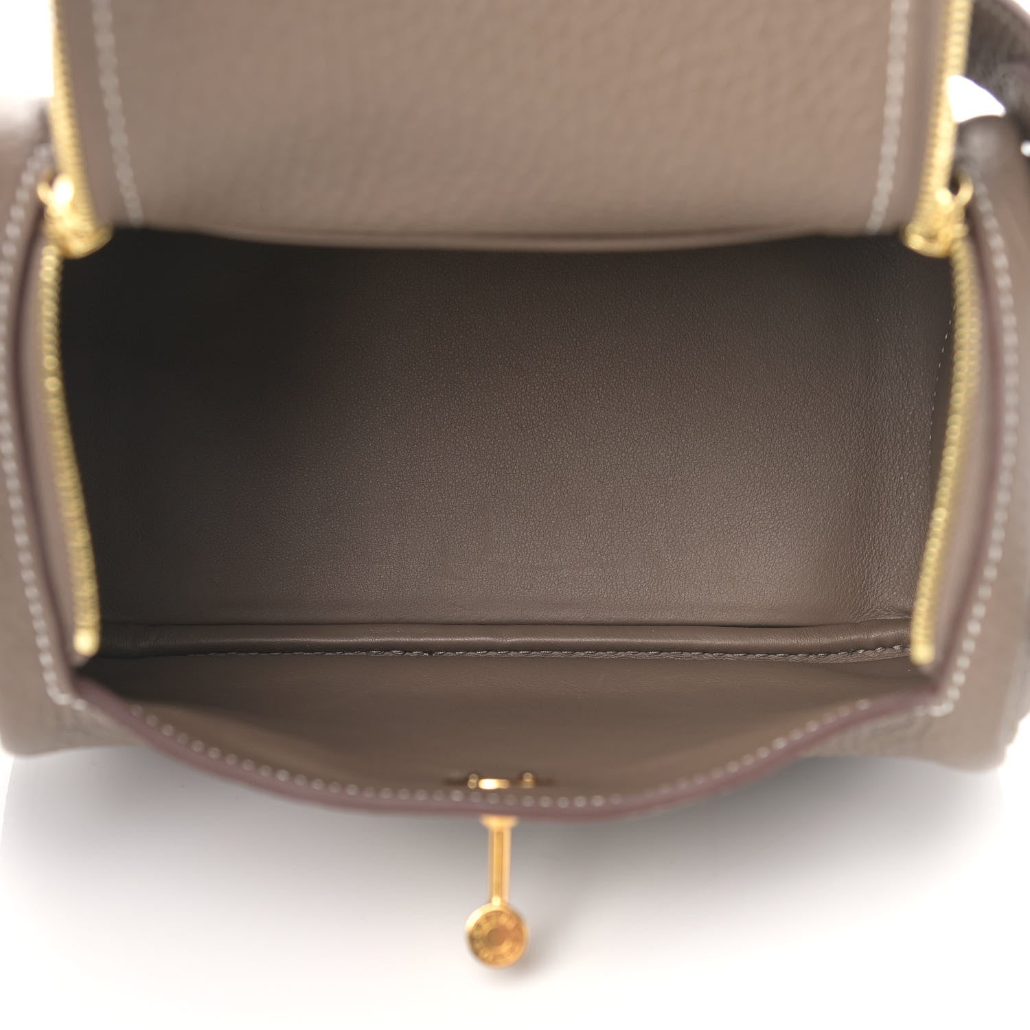 Hermes Taurillon Clemence Mini Lindy 20 Etoupe 5 of 11