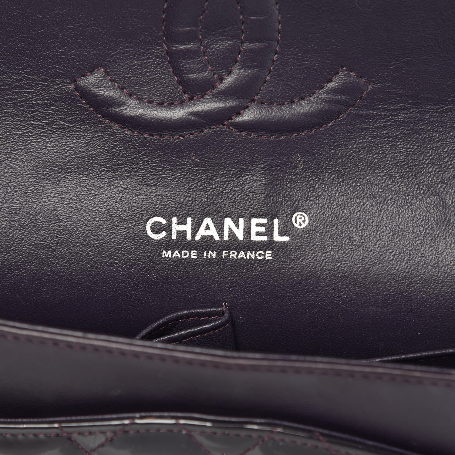 Chanel Patent Quilted Medium Double Flap Purple 6 of 14